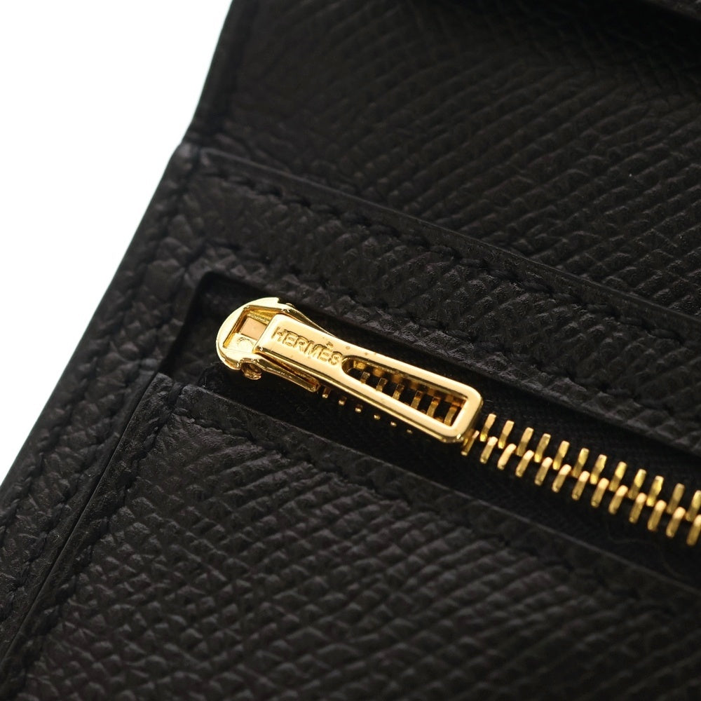 HERMES(エルメス) べアンスフレ ロングウォレット 長財布 カードケース ブラック エプソン ゴールド金具 X刻印