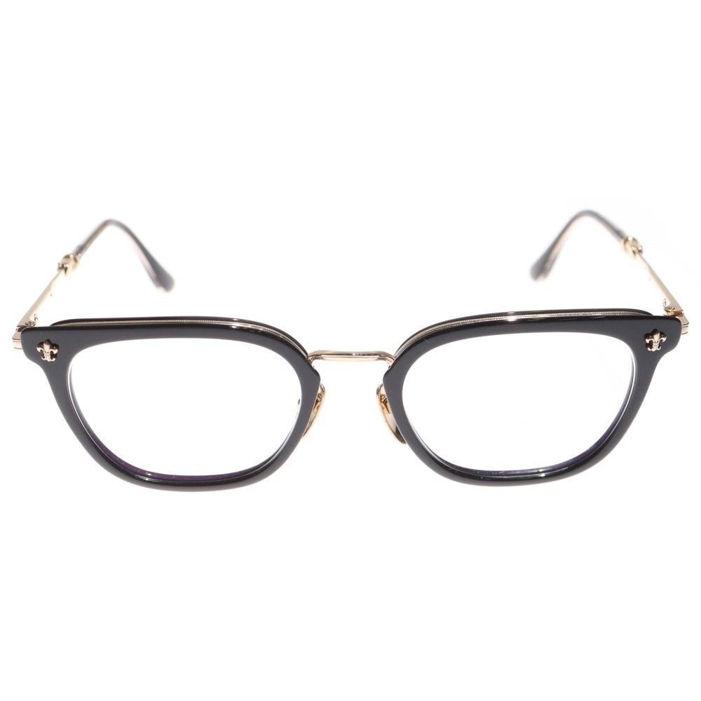 CHROME HEARTS(クロムハーツ) STRAPADICTOME ストゥラパディクトム スクエアフレーム ウェリントンサングラス 眼鏡 ブラック/ゴールド 51□21-148