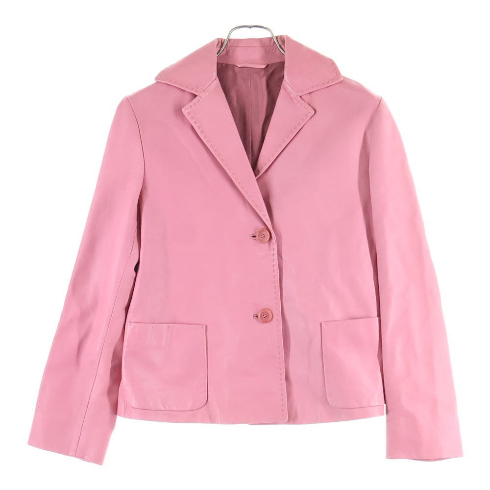 JIL SANDER(ジルサンダー) レザー 2B テーラードジャケット ピンク