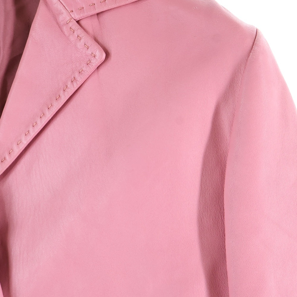 JIL SANDER(ジルサンダー) レザー 2B テーラードジャケット ピンク レディース