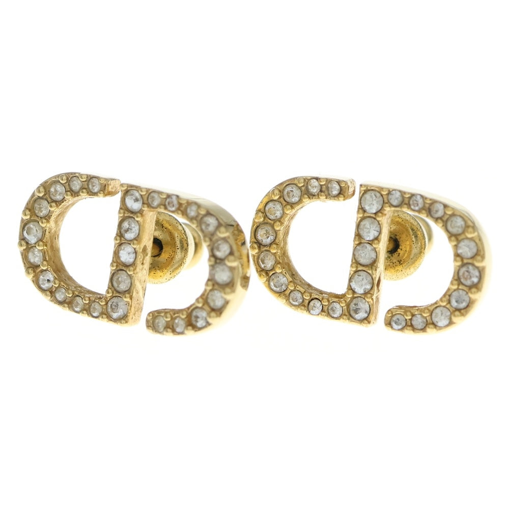 Christian Dior(クリスチャンディオール) CDロゴ ラインストーンピアス ゴールド