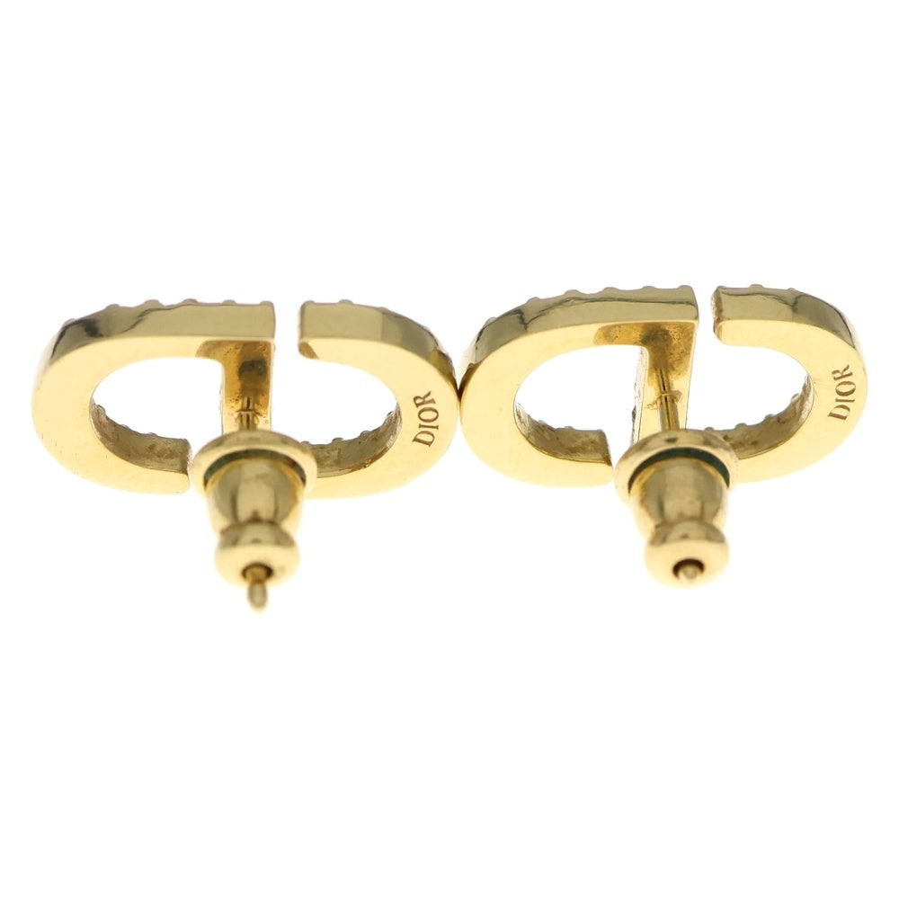 Christian Dior(クリスチャンディオール) CDロゴ ラインストーンピアス ゴールド