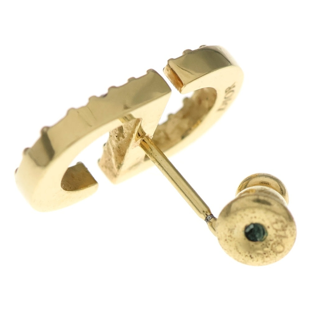 Christian Dior(クリスチャンディオール) CDロゴ ラインストーンピアス ゴールド