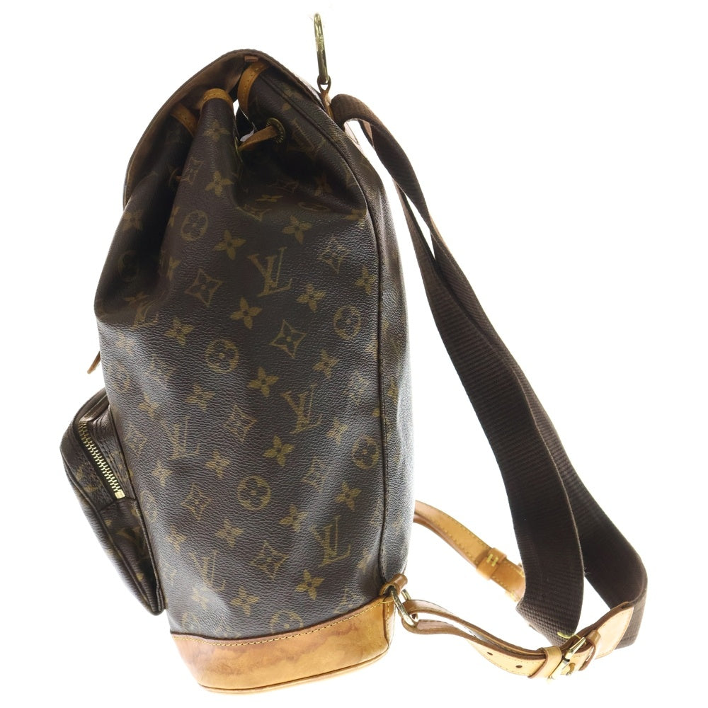 LOUIS VUITTON(ルイヴィトン) モノグラム モンスリMM リュックサック バックパック ショルダーバッグ ブラウン レザー×PVC M51136 ゴールド金具