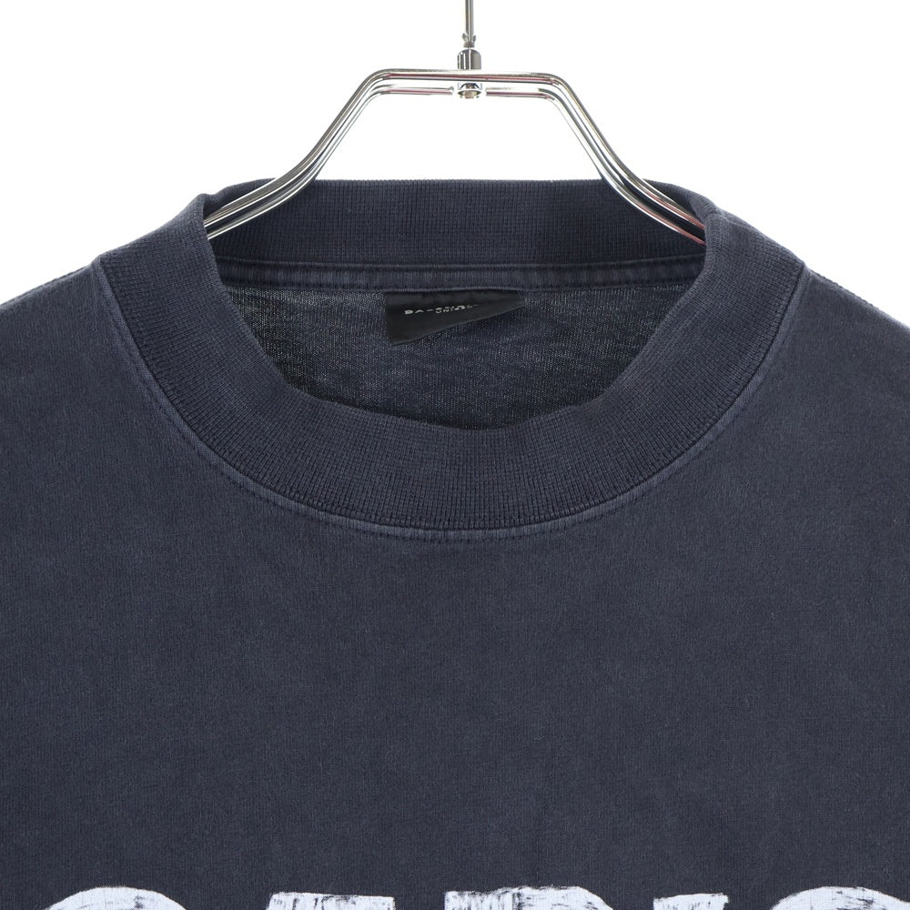 BALENCIAGA(バレンシアガ) 24SS PARIS TROPICAL ROUND バックロゴプリント長袖Tシャツ カットソー ブラック 772208 TPVL9