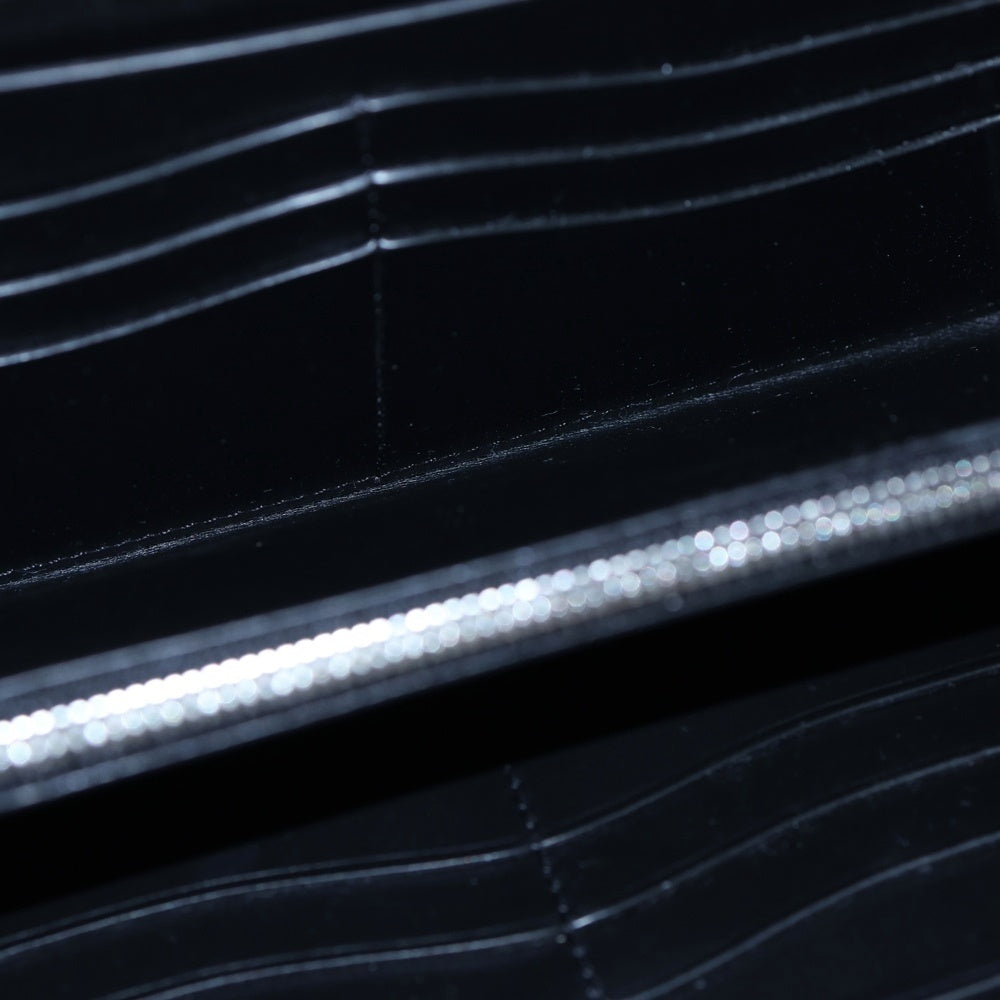 Berluti(ベルルッティ) イタウバ スクリット ラウンドジップロングウォレット 長財布 ブラック レザー シルバー金具