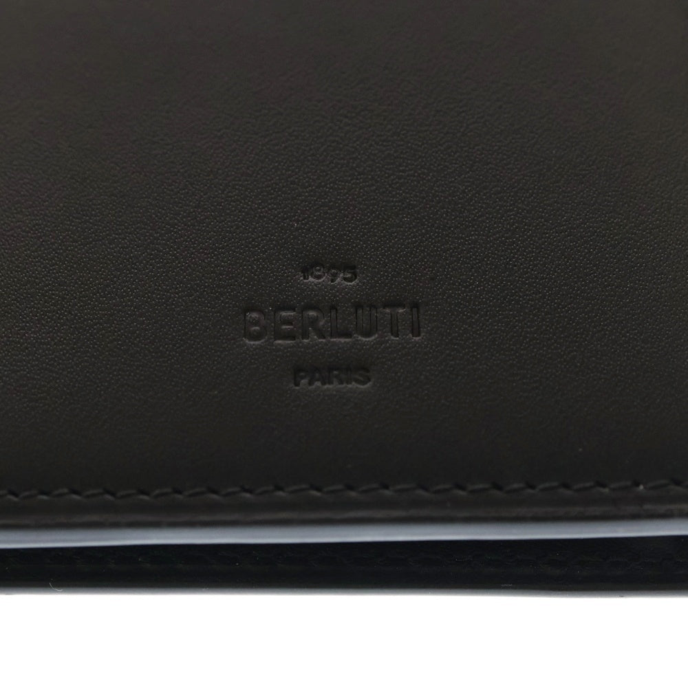Berluti(ベルルッティ) サンタル スクリット フラップロングウォレット 長財布 カードケース ダークブラウン レザー