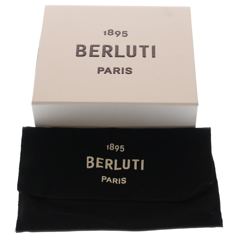 Berluti(ベルルッティ) サンタル スクリット フラップロングウォレット 長財布 カードケース ダークブラウン レザー