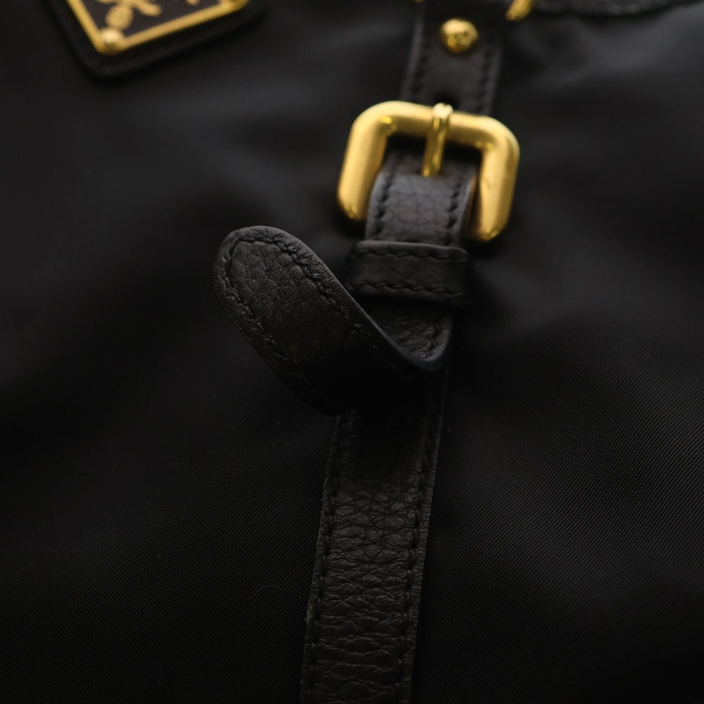 PRADA(プラダ) ハンドバッグ トートバッグ ブラック レザー×ナイロン BN1841 ゴールド金具 レディース