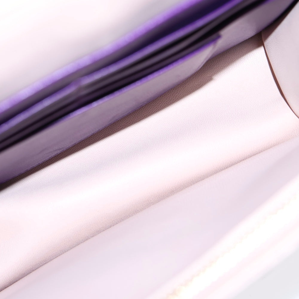 Christian Dior(クリスチャンディオール) カナージュ チェーンウォレット ショルダーバッグ ミニバッグ 財布 ピンクベージュ レザー ゴールド金具