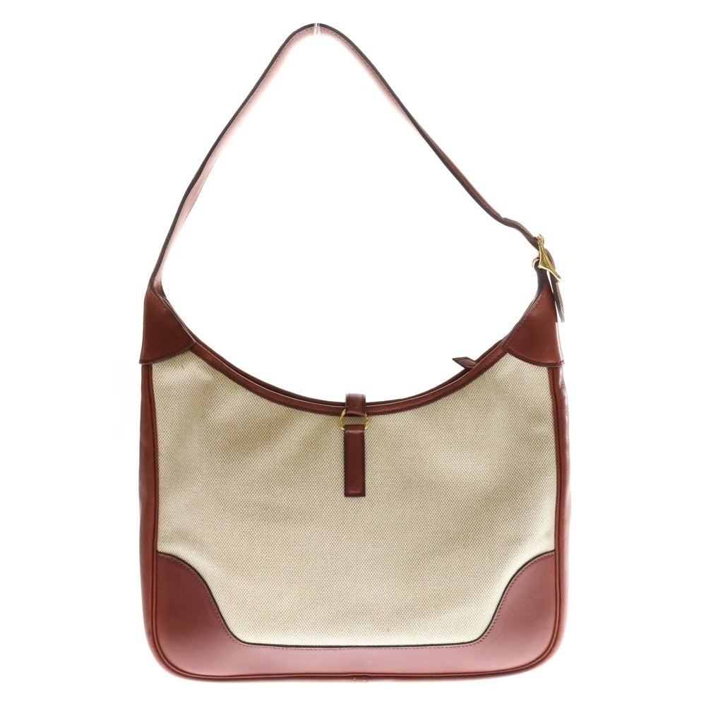 HERMES(エルメス) トリム31 ワンショルダーバッグ レッド系 レザー×トワル □F刻印 レディース