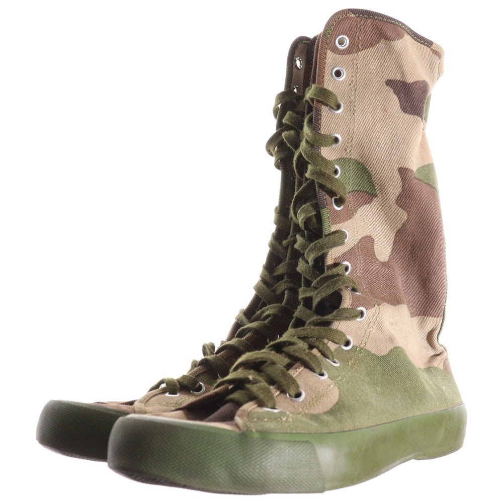 JUNYA WATANABE COMME des GARCONS(ジュンヤワタナベ コムデギャルソン) カモフラ 迷彩総柄 キャンバス レースアップ ハイカットシューズ スニーカー カーキ