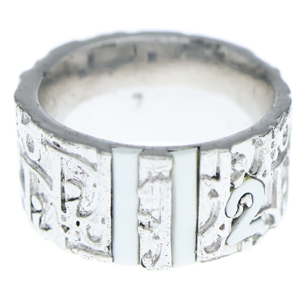 Christian Dior(クリスチャンディオール) 2 トロッター柄リング 指輪 シルバー/ホワイト