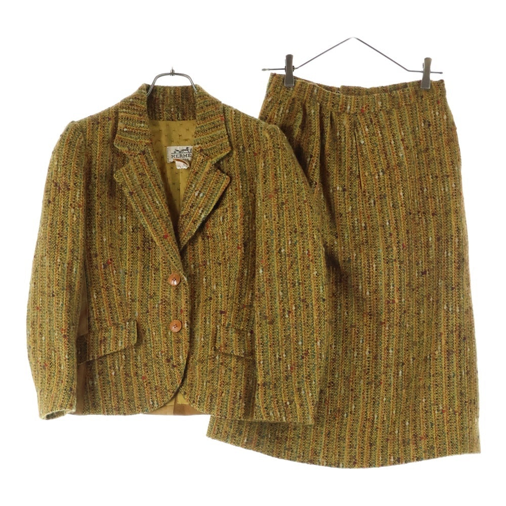 HERMES(エルメス) セットアップ スエードレザー 切り替え ウール