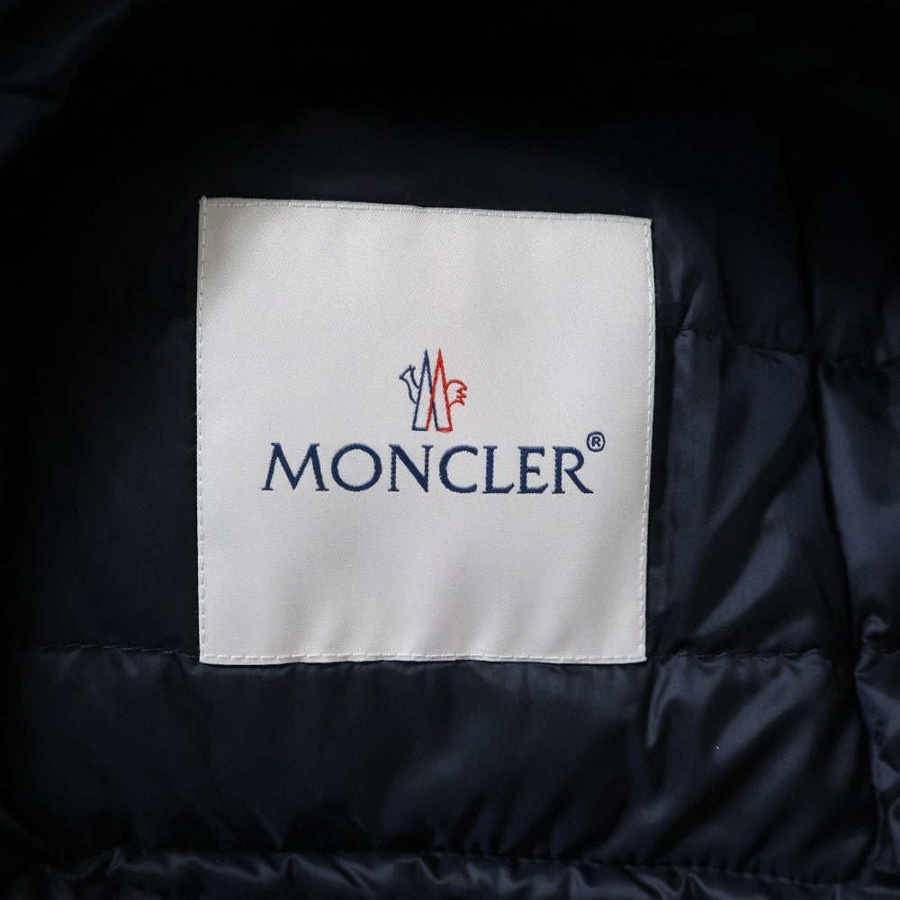 MONCLER(モンクレール) 22SS ESI ワッペンロゴ スパンコール フーデッド ジップアップ ダウンジャケット ネイビー キッズ J19541A00001 595FE