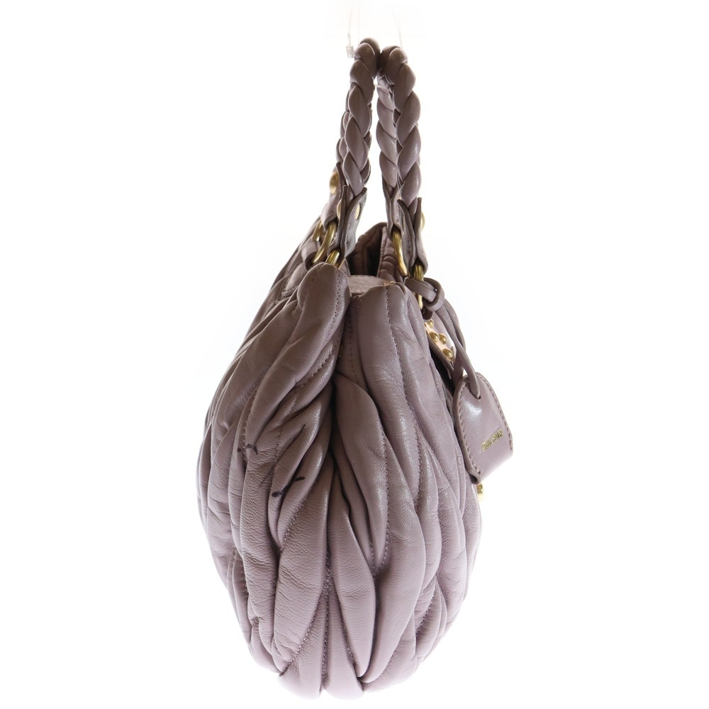 miumiu(ミュウミュウ) マテラッセ 2WAYハンドバッグ ミニトートバッグ ライトパープル レザー ゴールド金具