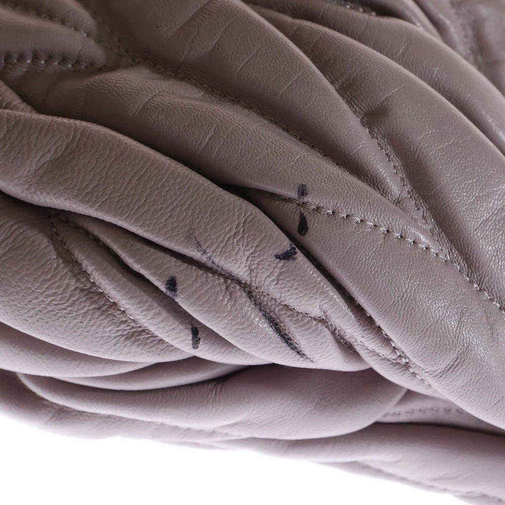 miumiu(ミュウミュウ) マテラッセ 2WAYハンドバッグ ミニトートバッグ ライトパープル レザー ゴールド金具