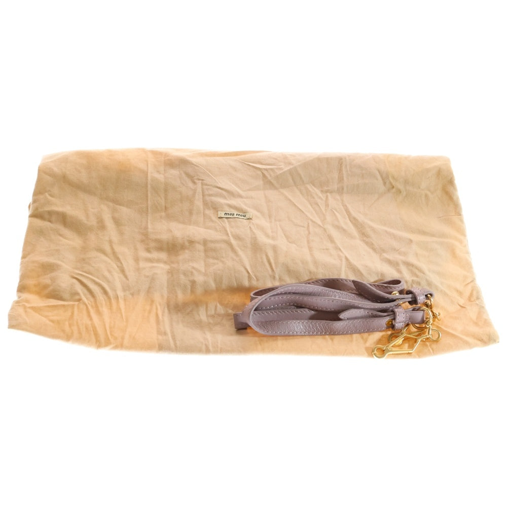 miumiu(ミュウミュウ) マテラッセ 2WAYハンドバッグ ミニトートバッグ ライトパープル レザー ゴールド金具