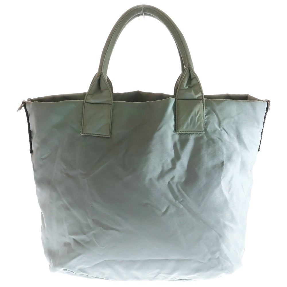 PRADA(プラダ) テスート リバーシブル2WAYトートバッグ ハンドバッグ ライトグリーン ナイロン シルバー金具