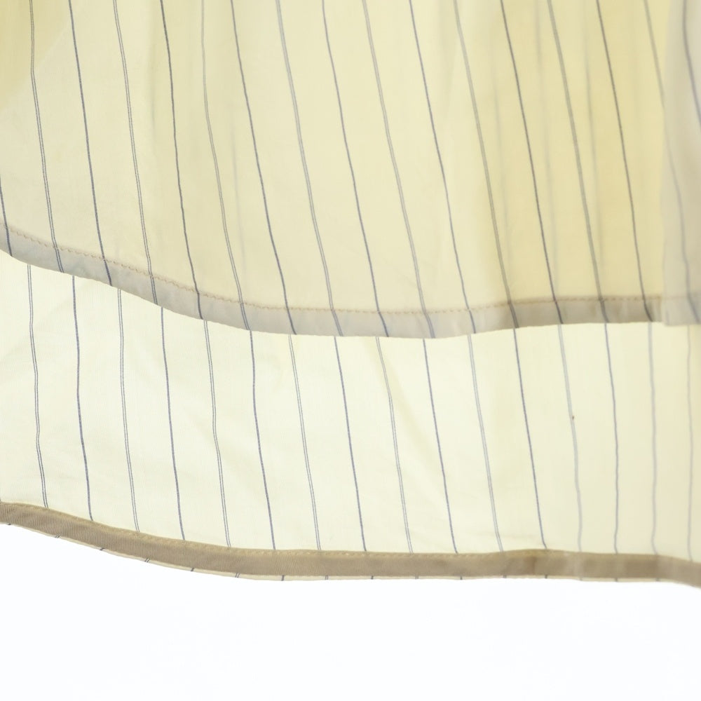 LOUIS VUITTON(ルイヴィトン) 23AW ストライプ総柄 モノグラム ジップアップ サイドスリット 長袖シャツ ブラウス イエロー レディース RW232W Z83 FPBL25