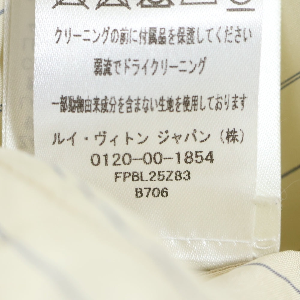 LOUIS VUITTON(ルイヴィトン) 23AW ストライプ総柄 モノグラム ジップアップ サイドスリット 長袖シャツ ブラウス イエロー レディース RW232W Z83 FPBL25