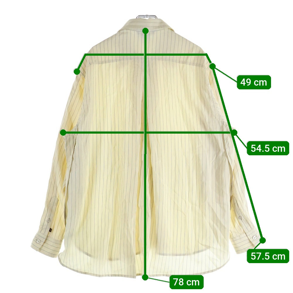 LOUIS VUITTON(ルイヴィトン) 23AW ストライプ総柄 モノグラム ジップアップ サイドスリット 長袖シャツ ブラウス イエロー レディース RW232W Z83 FPBL25