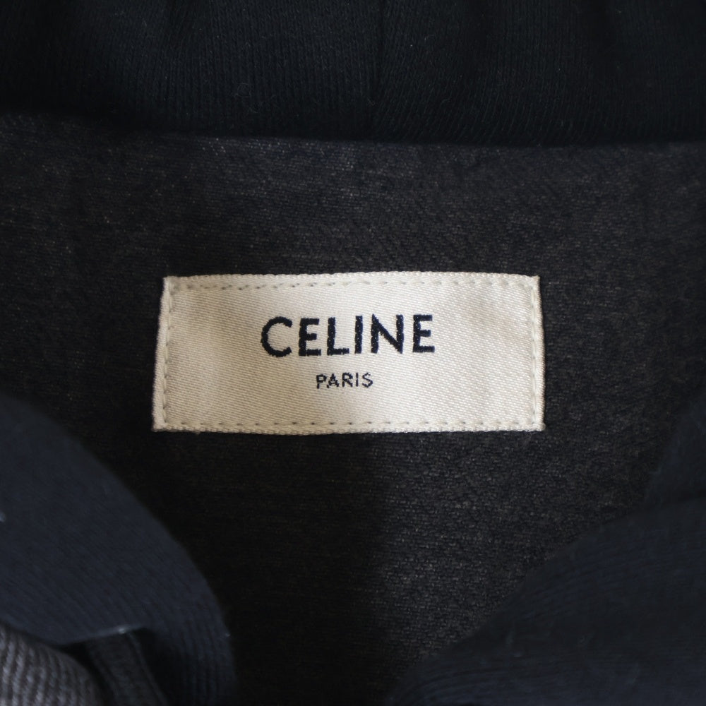 CELINE(セリーヌ) ロゴプリント フーディー ドッキング デニム トラッカージャケット ブラック 2Q472947F