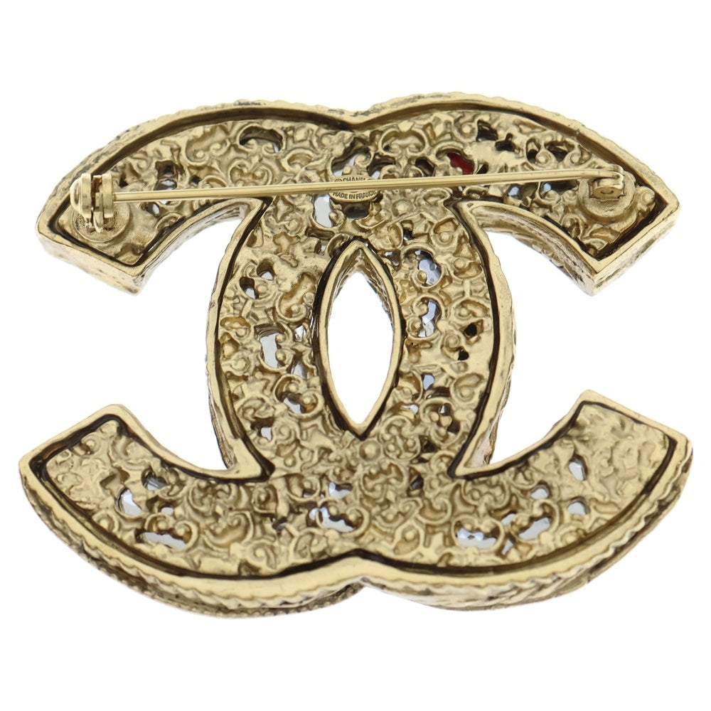 CHANEL(シャネル) ココマーク ストーン ブローチ ピンバッジ ゴールド