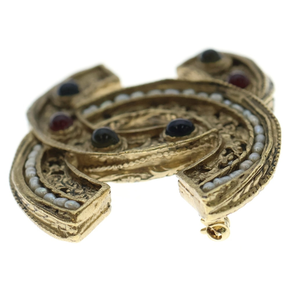 CHANEL(シャネル) ココマーク ストーン ブローチ ピンバッジ ゴールド