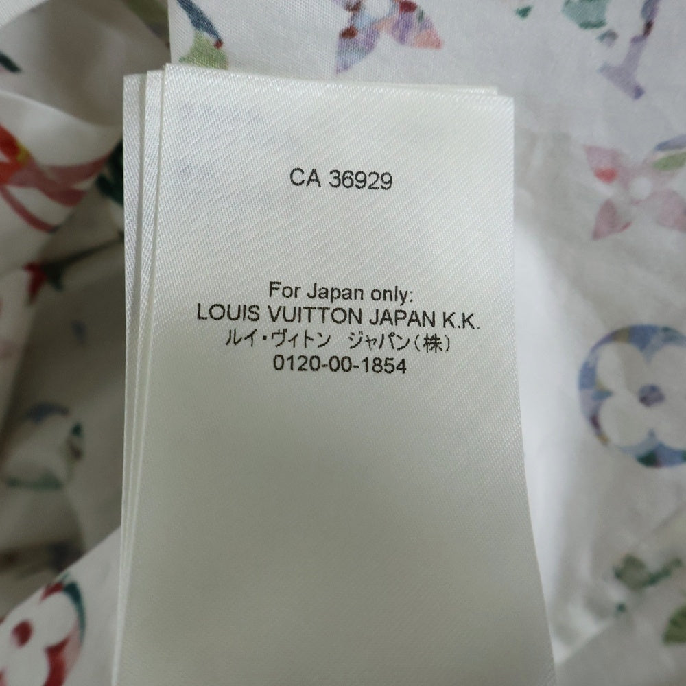 LOUIS VUITTON(ルイヴィトン) 22AW モノグラム総柄プリント フラワー柄スカーフ 長袖シャツ ホワイト/レッド レディース RW222B SS0 FNTO89