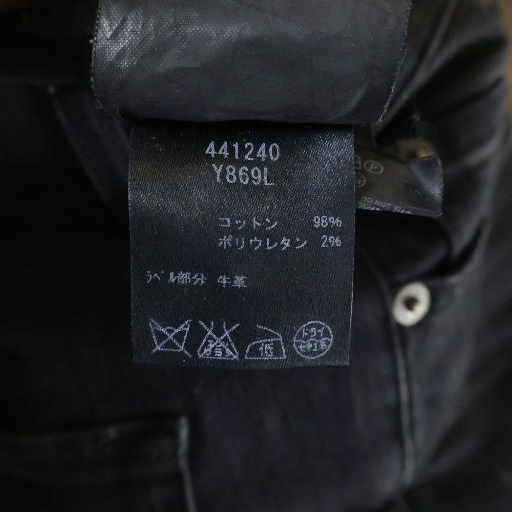 SAINT LAURENT PARIS(サンローランパリ) 16AW ダメージ加工 ニークラッシュ ストレッチ スリムスキニー デニムパンツ ジーンズ ブラック 441240