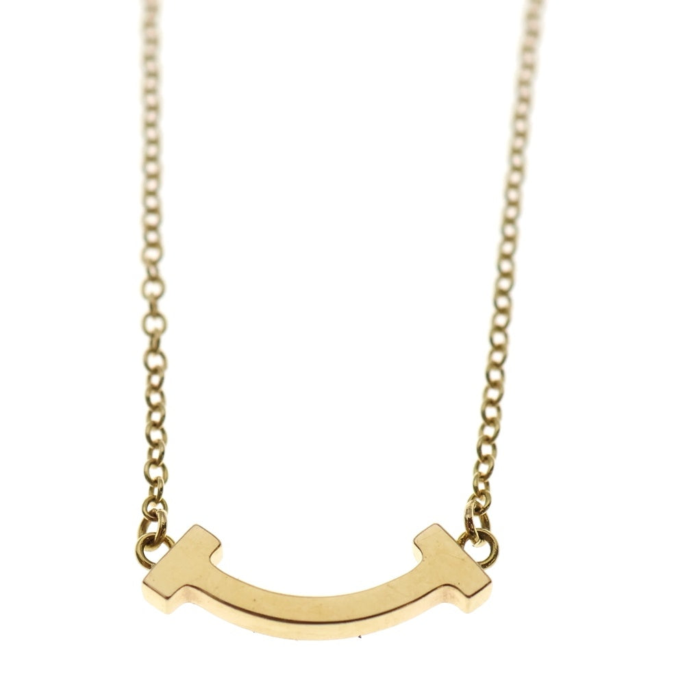 TIFFANY & Co.(ティファニー) Tスマイル ミニ チェーンペンダントネックレス イエローゴールド K18YG レディース