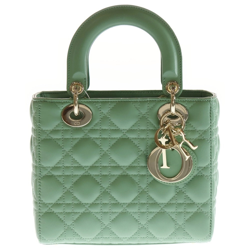 Christian Dior(クリスチャンディオール) Lady Dior My ABCDior レディディオール スモール カナージュ 2WAY チャーム付レザーハンドバッグ ショルダーバッグ レディース