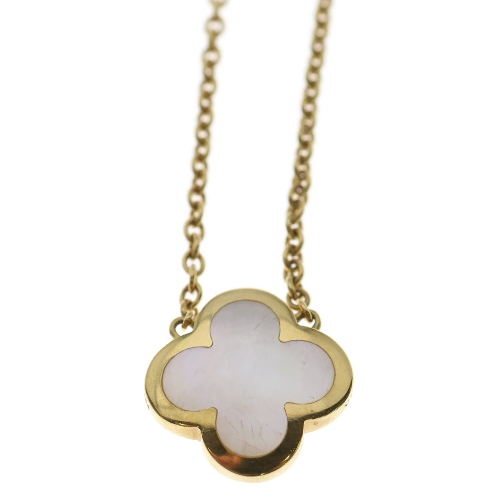 Van Cleef & Arpels(ヴァンクリーフアンドアーペル) ピュアアルハンブラ マザーオブパール ネックレス ペンダント Au750 K18 YG イエローゴールド レディース