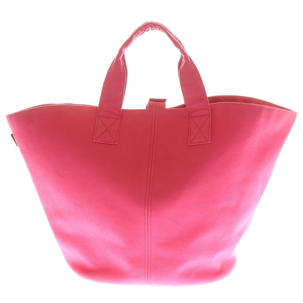 HERMES(エルメス) パニエドプラージュPM トートバッグ ハンドバッグ ピンク キャンバス シルバー金具