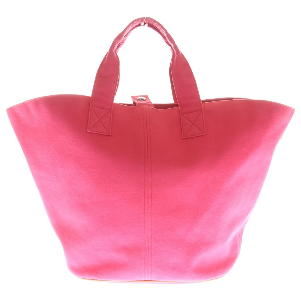 HERMES(エルメス) パニエドプラージュPM トートバッグ ハンドバッグ ピンク キャンバス シルバー金具