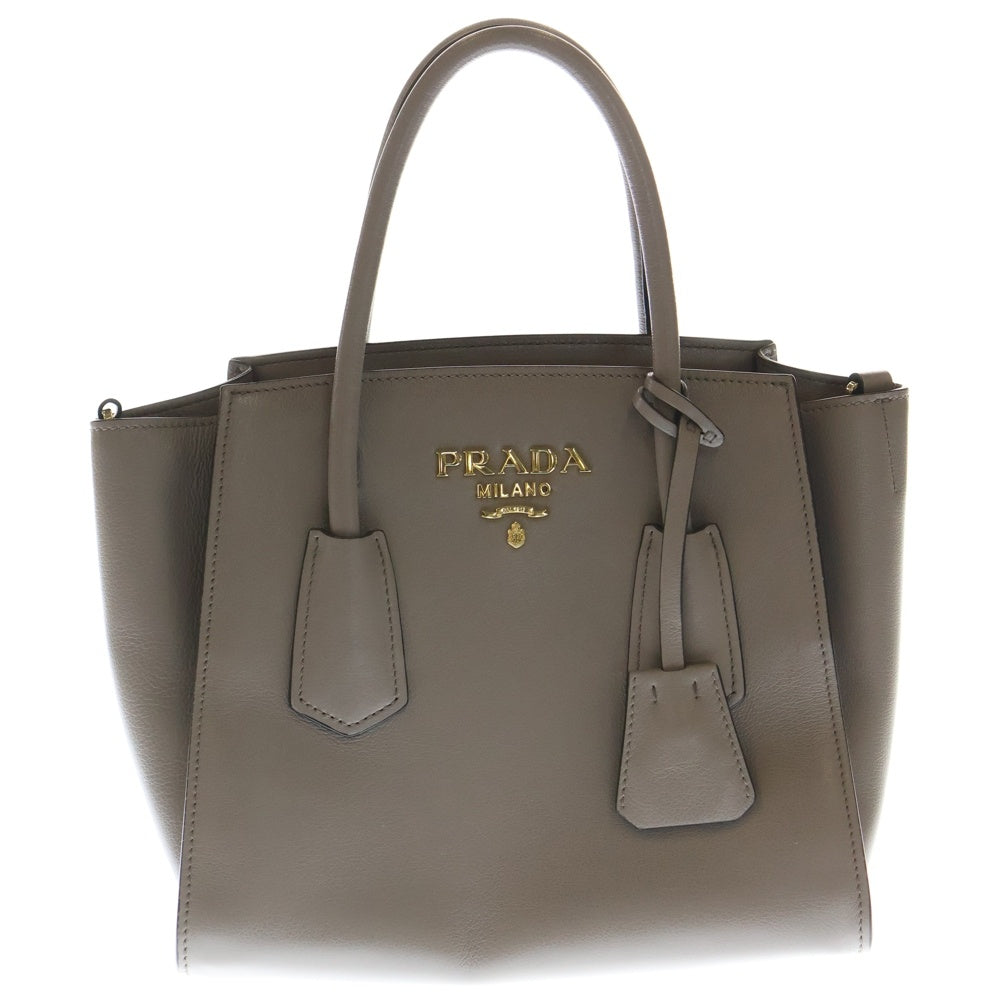 PRADA(プラダ) 2WAYハンドバッグ ショルダーバッグ グレージュ レザー