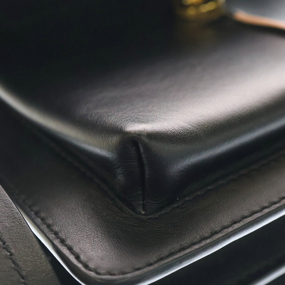 MARNI(マルニ) アタッシェ ネ ショルダーバッグ ハンドバッグ ネイビー×ピンク レザー ゴールド金具