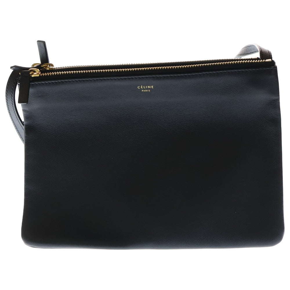 CELINE(セリーヌ) トリオ ショルダーバッグ ハンドバッグ ブラック レザー