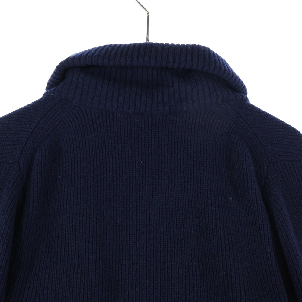 Sacai(サカイ) 21AW ウールニット カーディガン ドッキング ストライプ総柄 ロング 長袖シャツ ワンピース ブルー/ネイビー レディース 21-05715