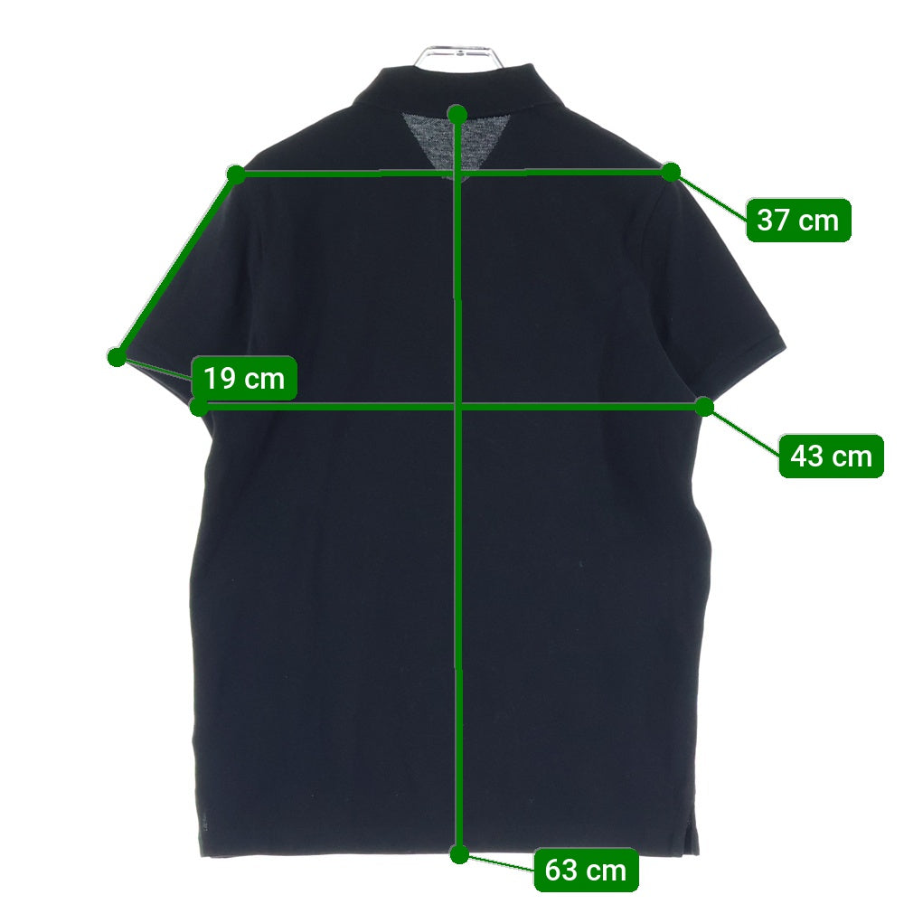 MONCLER(モンクレール) 22AW ロゴ刺繍 鹿の子 コットン ニット 半袖ポロシャツ ブラック H20918A00015 84556 レディース