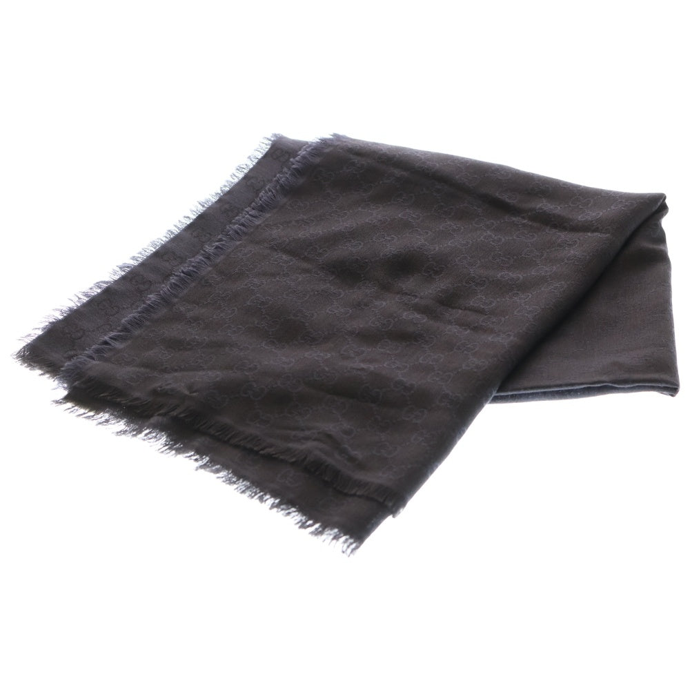 GUCCI(グッチ) GG ストール マフラー ネイビー ウール×シルク