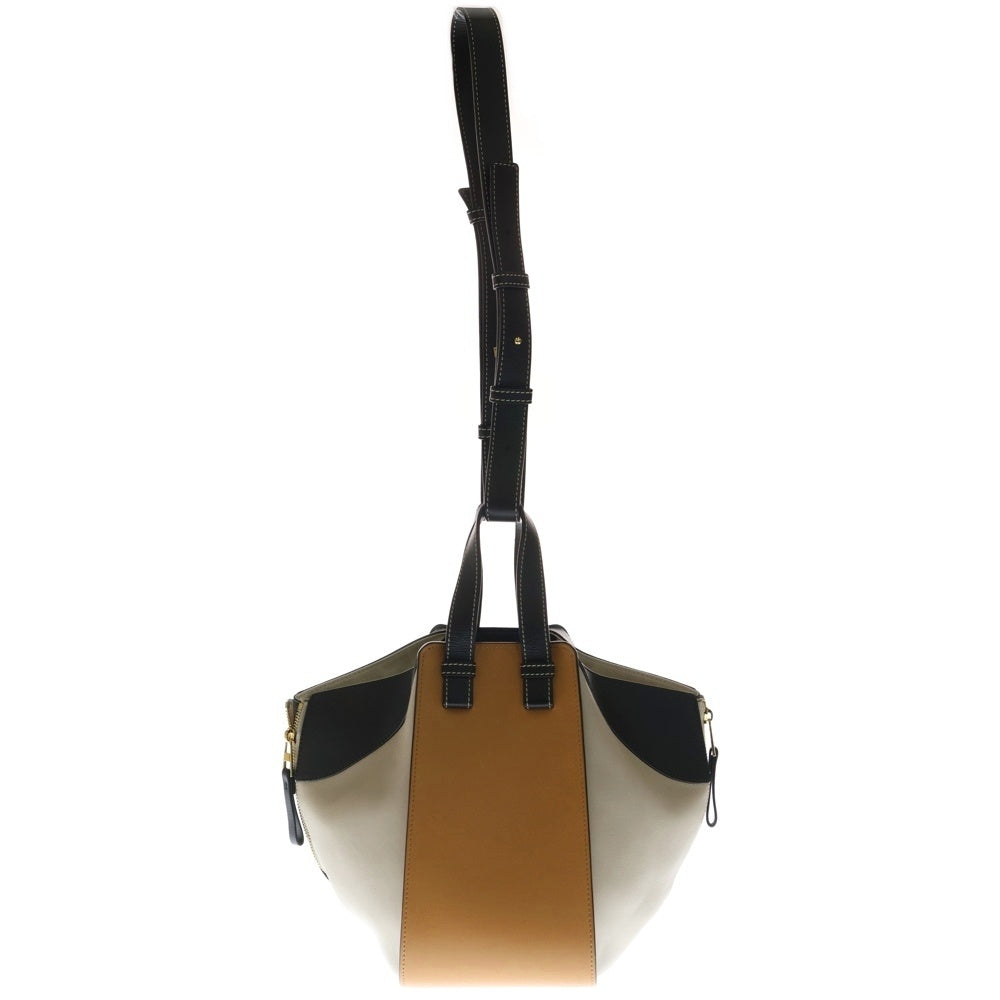 LOEWE(ロエベ) ハンモック スモール トリコロール ショルダーバッグ ブラック×アイボリー×ブラウン レザー ゴールド金具 レディース