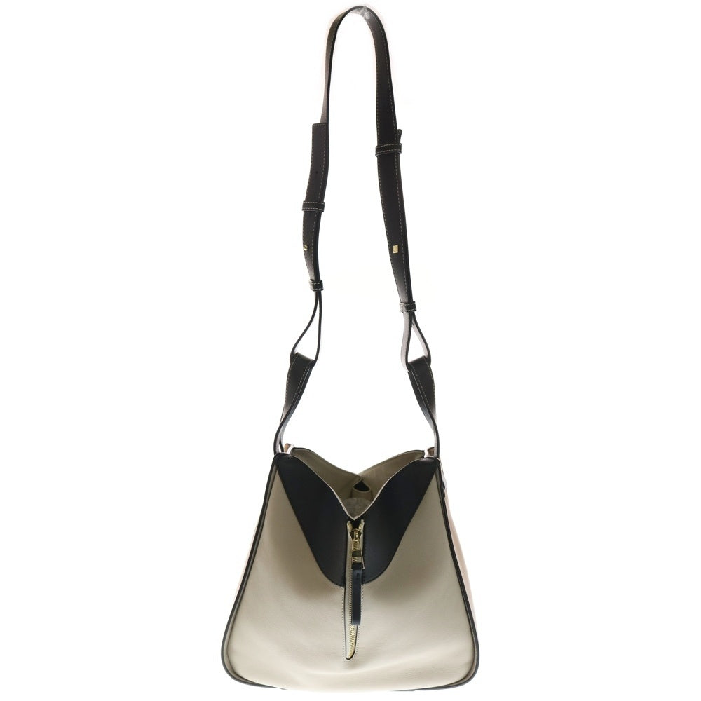LOEWE(ロエベ) ハンモック スモール トリコロール ショルダーバッグ ブラック×アイボリー×ブラウン レザー ゴールド金具 レディース