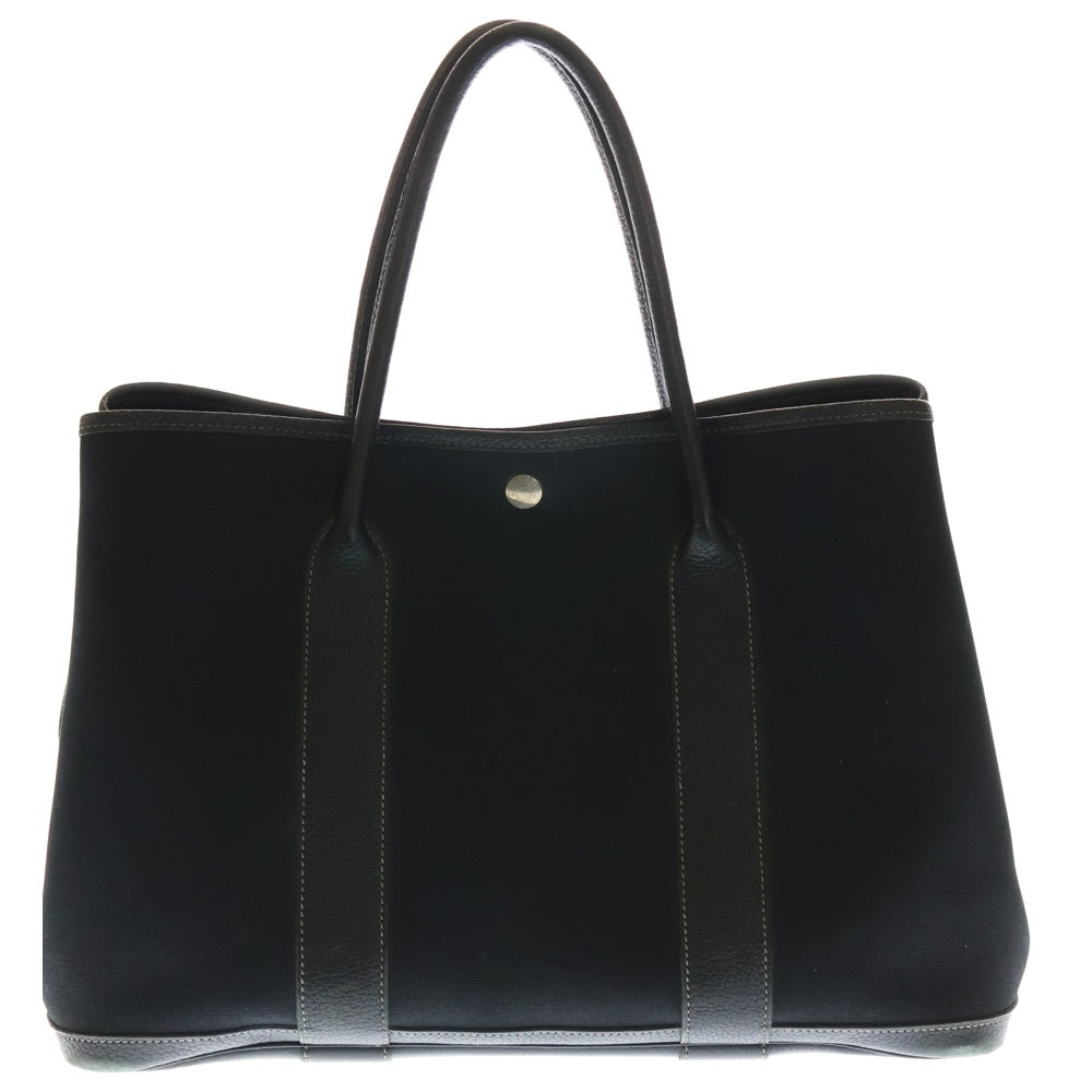 HERMES(エルメス) ガーデンパーティPM トートバッグ ブラックトワルオフィシエ×ネゴンダ シルバー金具 □G刻印