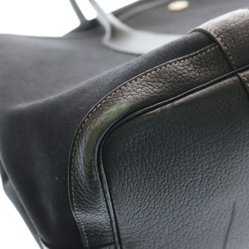 HERMES(エルメス) ガーデンパーティPM トートバッグ ブラックトワルオフィシエ×ネゴンダ シルバー金具 □G刻印