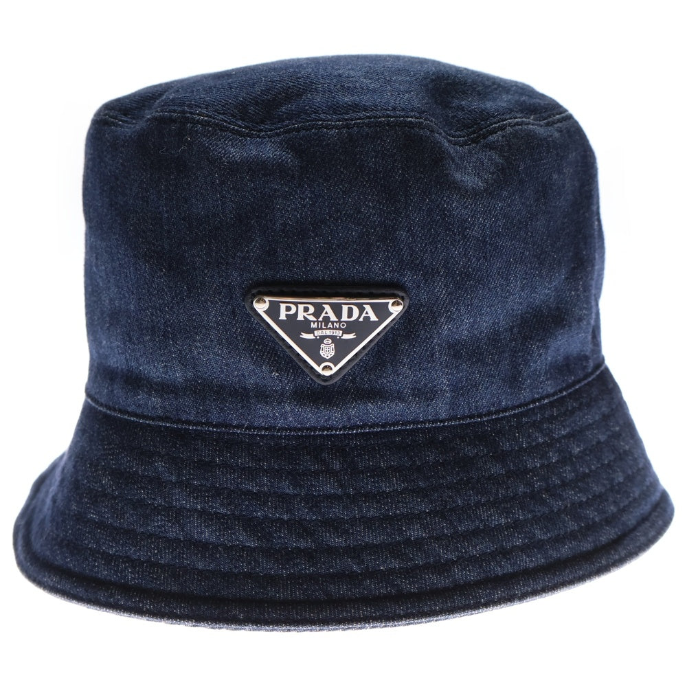 PRADA(プラダ) バケットハット 帽子 インディゴブルー デニム 1HC137 レディース