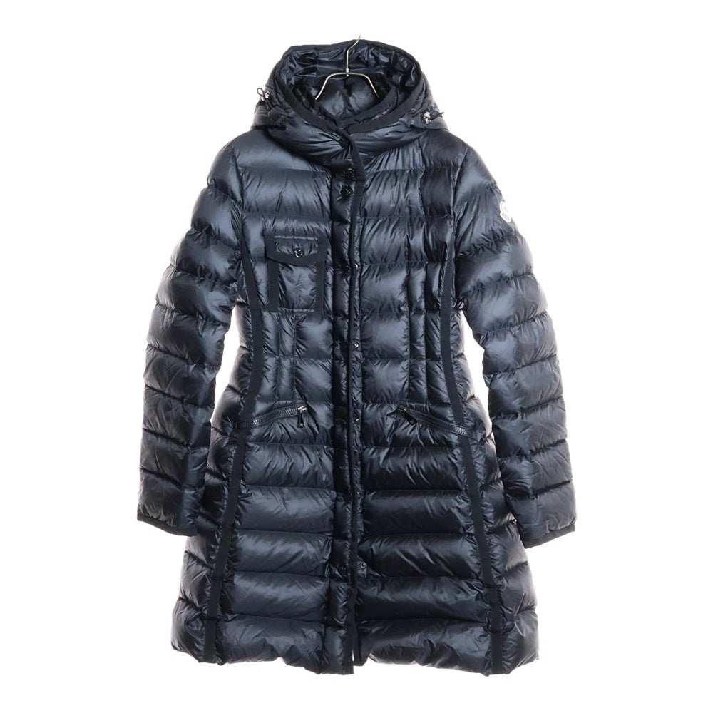 MONCLER(モンクレール) 16AW HERMINE エルミンヌ ワッペンロゴ フーデッド ジップアップ ダウン ロング ジャケット コート ブラック レディース B20934930005 53048