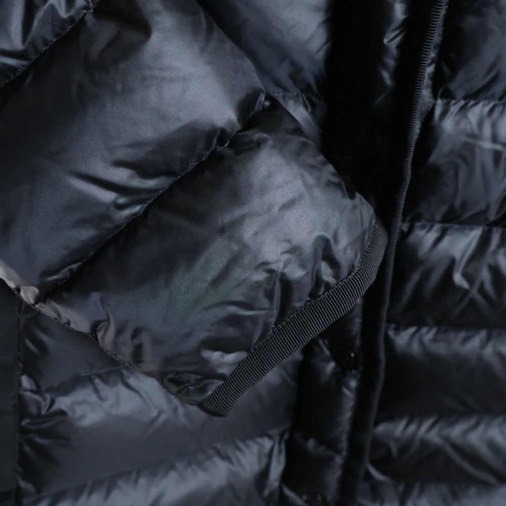 MONCLER(モンクレール) 16AW HERMINE エルミンヌ ワッペンロゴ フーデッド ジップアップ ダウン ロング ジャケット コート ブラック レディース B20934930005 53048