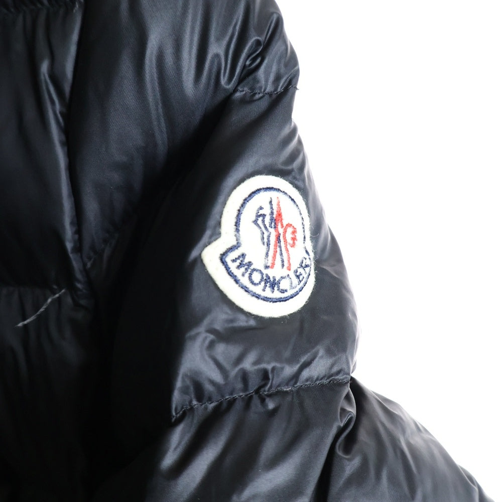 MONCLER(モンクレール) 16AW HERMINE エルミンヌ ワッペンロゴ フーデッド ジップアップ ダウン ロング ジャケット コート ブラック レディース B20934930005 53048